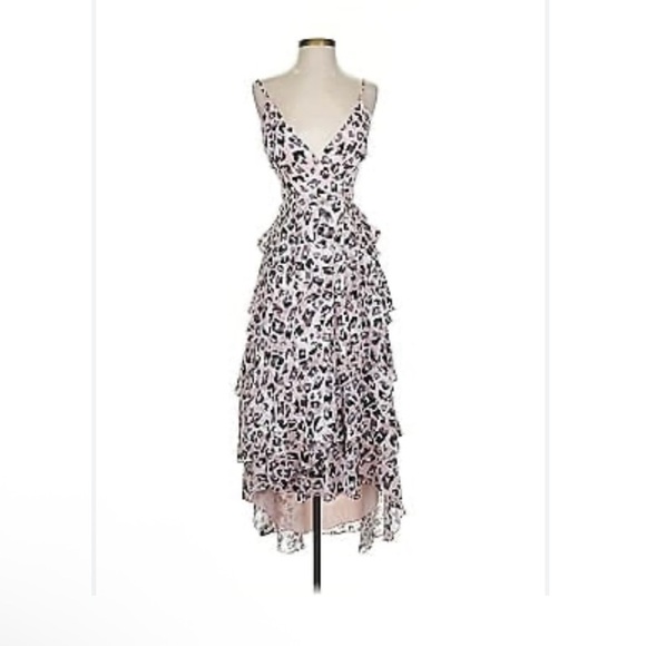 Anthropology’s HUTCH Elsa High Low Ruffle Leopard Wrap Dress - Picture 5 of 15